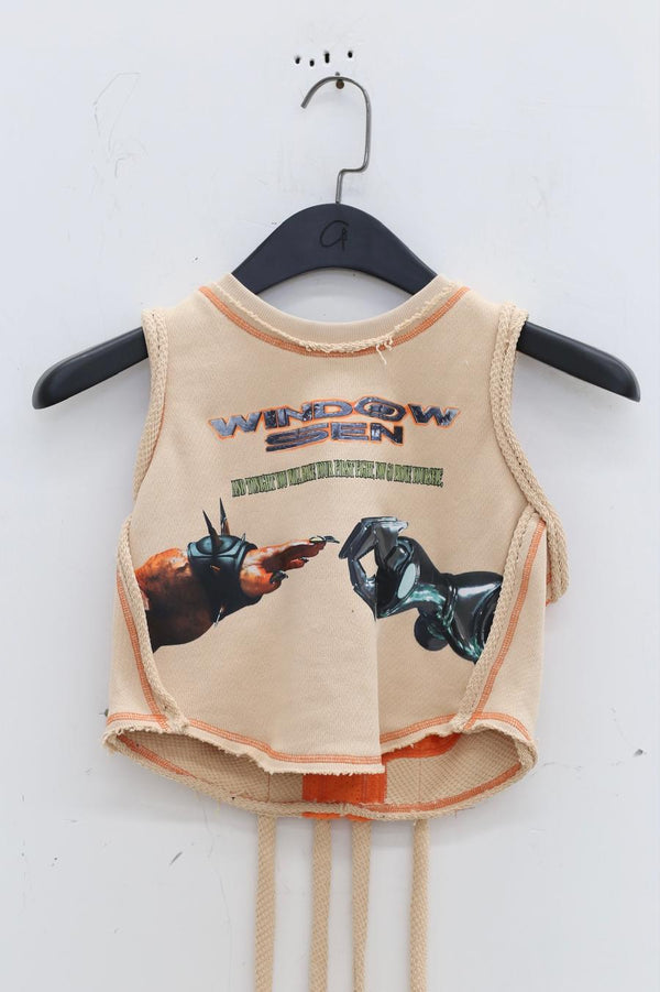 WINDOWSEN printing vest SS23T019 nude color